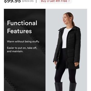 HALARA Women's Black Puffer Coat